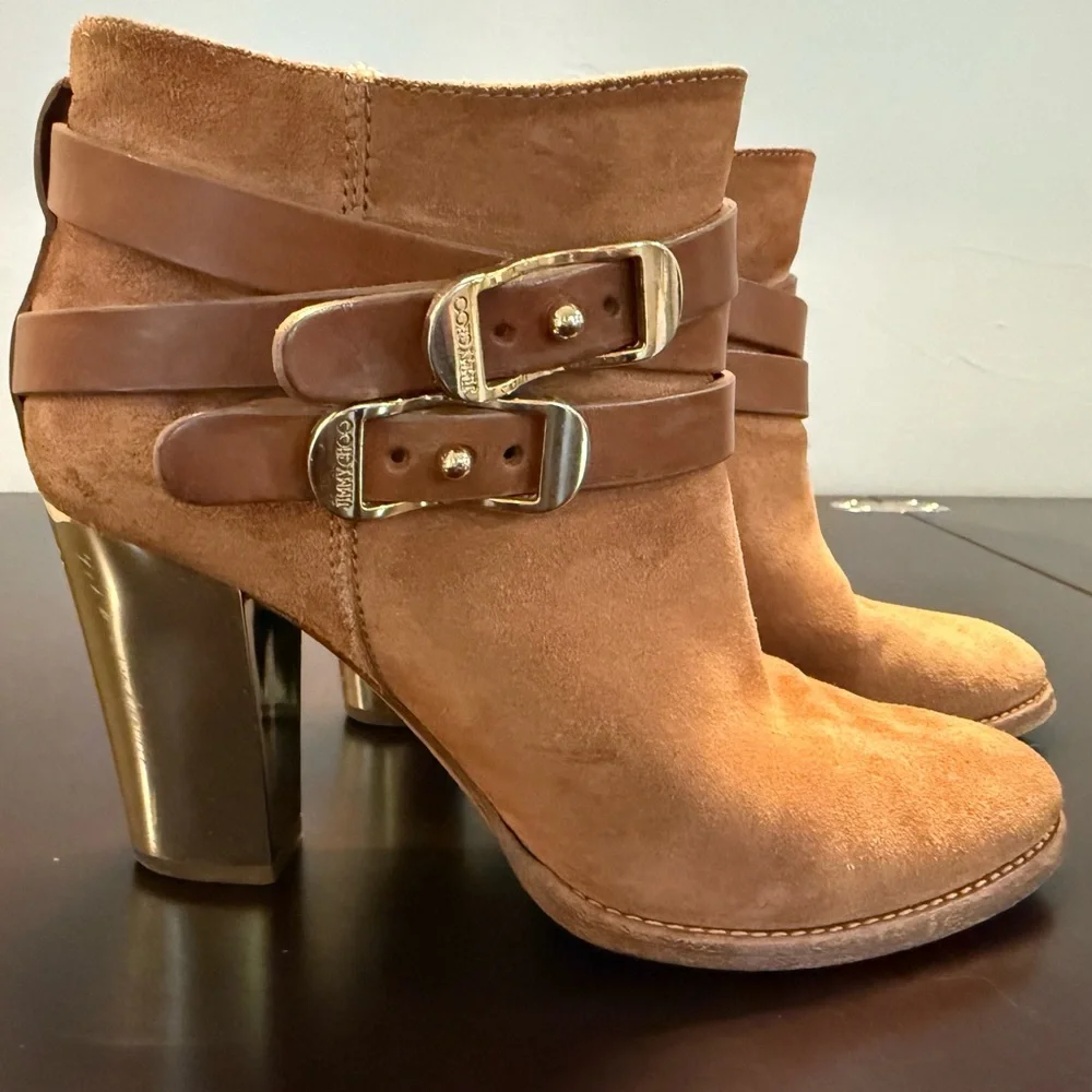 JIMMY CHOO Melba Suede Ankle Booties Size 37 - Picture 5 of 13
